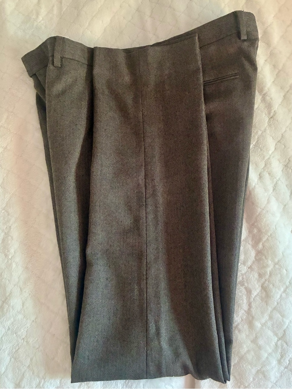 J. Crew Herringbone Slim Dress Pants in Gray